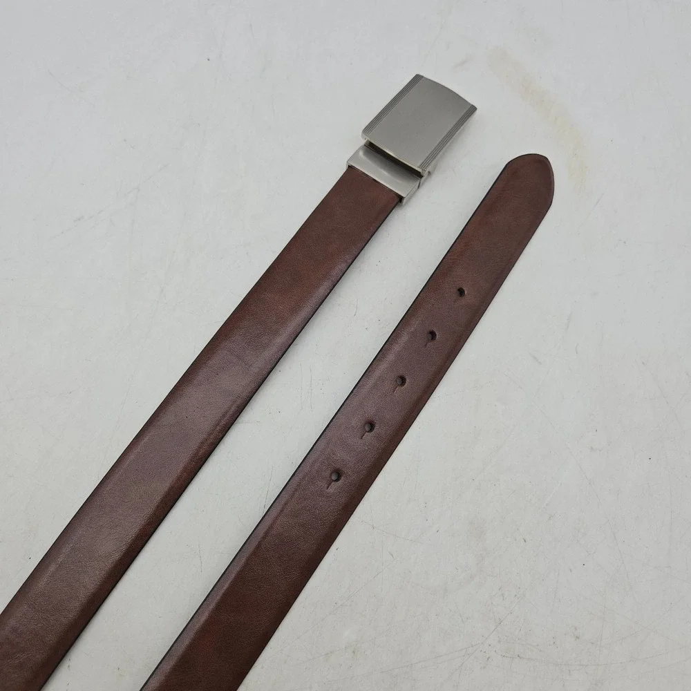 Structure Belt Brown Black Reversible Syn Leather Dress Mens 36 Gunmetal Buckle